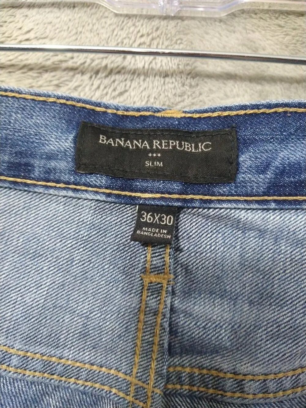 Banana Republic Jeans Mens 36x30 Blue Denim Authentic Slim Medium Wash